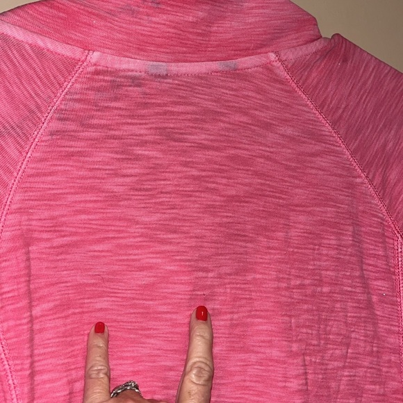 Tommy Bahama tunic styled cowl neck zip up sweatshirt hot pink size large - Picture 11 of 15